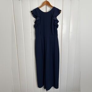 J. Crew Sleeveless Ruffle Jumpsuit in 365 Crepe